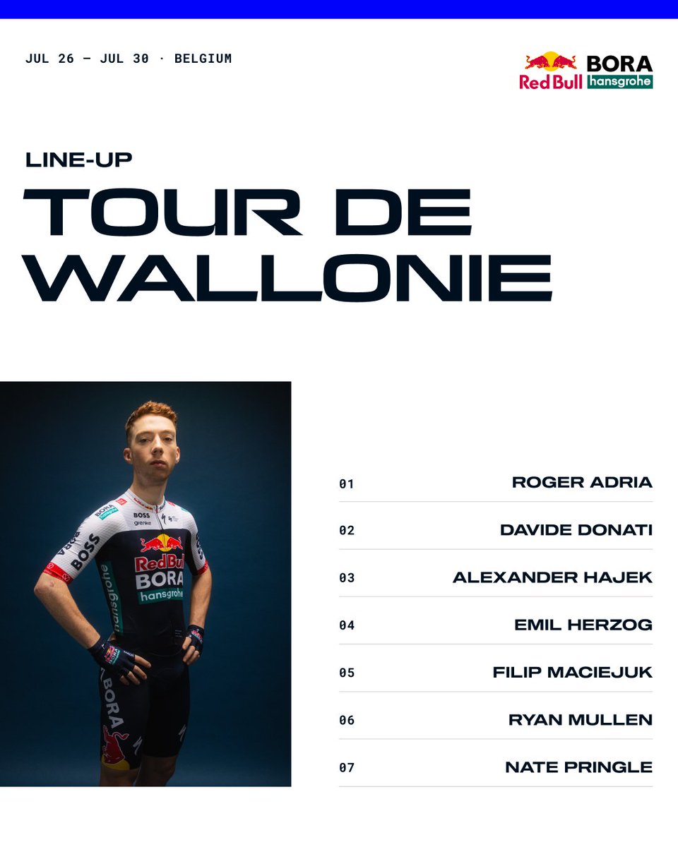 RBH_ProCycling's tweet image. 🇧🇪 #TourdeWallonie
This is how we line up for the @tourdewallonie, starting today ...👏
#redbullborahansgrohe #rbh #rbhprocycling