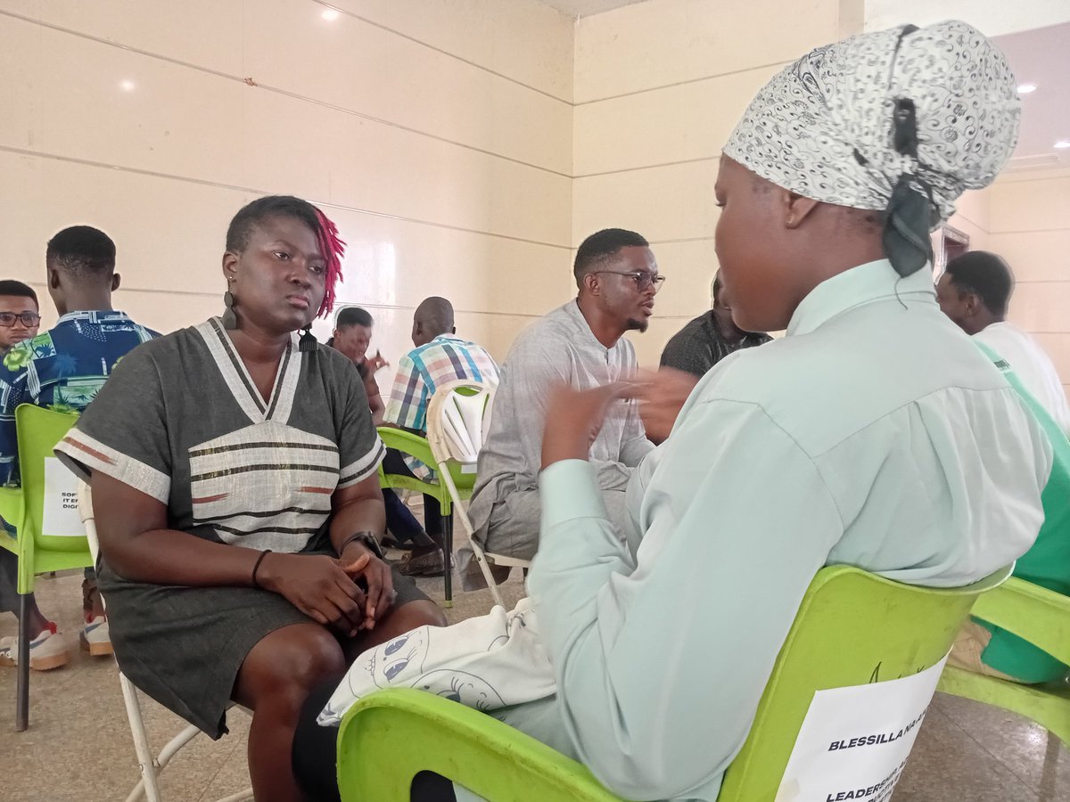 #bctamale mentor Blessila mentoring a participant. 
Less Talk, More Action
#bctamale #bctamale2025
<a href="/BarcampTamale/">Barcamp Tamale #bctamale</a>