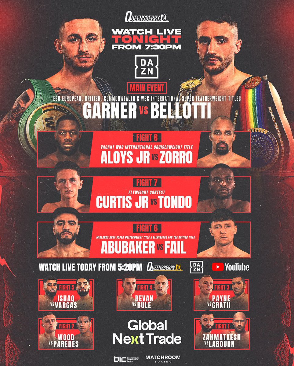 boxing_orbit's tweet image. ⏰ Running order for tonight’s #GarnerBellotti event