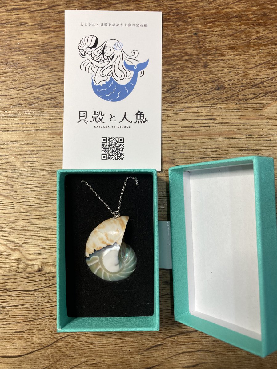 torihatuchankao's tweet image. 大遅刻ですが自分の記録のための
#博物ふぇす収穫祭
貝殻と人魚@kaigaratoningyo さんで購入したオウムガイネックレス。オウムガイらしさが強めのものを選びました。夏の服に合うな〜と思って購入しましたが冬でも良さそう。オウムガイの生息水温19℃〜22℃ですし。
