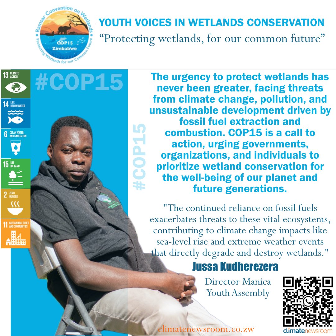 Climate Newsroom (@climatenewsrom) on Twitter photo The urgency to protect #wetlands has never been greater, facing threats from #climatechange, pollution, and unsustainable development driven by fossil fuel extraction and combustion. <a href="/ManicaYouth/">Manica Youth Assembly (MAYA)</a> <a href="/wetlandscop15/">Wetlands COP15 Victoria Falls ZW</a> <a href="/RamsarConv/">Convention on Wetlands</a> <a href="/WetlandsIntEA/">Wetlands International Eastern Africa</a> <a href="/MinOECW/">Ministry of Environment, Climate and Wildlife</a> The urgency to protect #wetlands has never been greater, facing threats from #climatechange, pollution, and unsustainable development driven by fossil fuel extraction and combustion. <a href="/ManicaYouth/">Manica Youth Assembly (MAYA)</a> <a href="/wetlandscop15/">Wetlands COP15 Victoria Falls ZW</a> <a href="/RamsarConv/">Convention on Wetlands</a> <a href="/WetlandsIntEA/">Wetlands International Eastern Africa</a> <a href="/MinOECW/">Ministry of Environment, Climate and Wildlife</a>