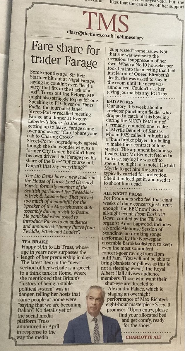 marrtoffee's tweet image. Today’s Times diary