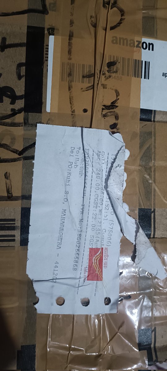 AshayPMeshram's tweet image. EK920096166IN delivered today with a severely damaged &amp;amp; torn box after 7 days. This is unacceptable. Request an immediate inquiry and a status report on the parcel’s condition. Photos attached. #SpeedPost #ServiceIssue