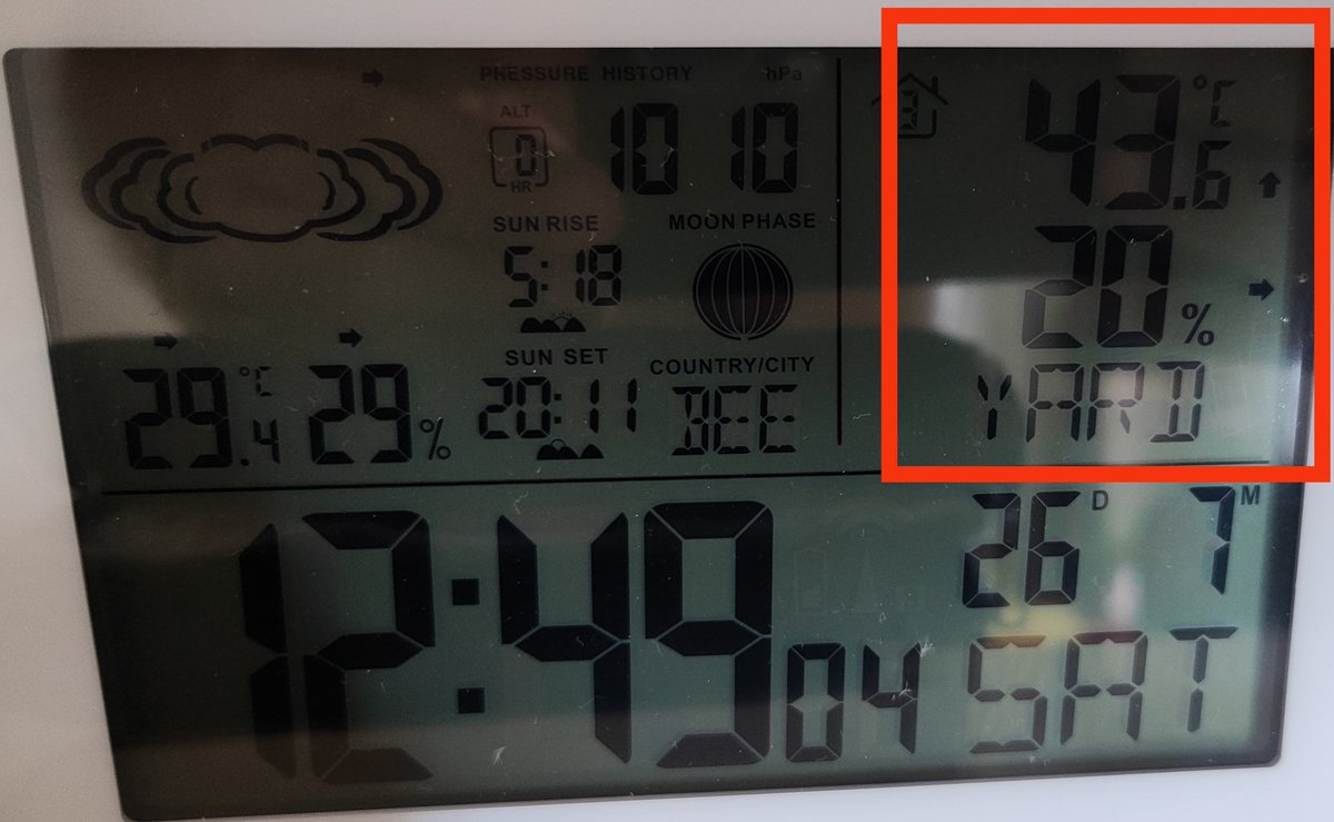 IgorNis's tweet image. 43.6°C Niš.
Merač se nalazi na 4m visine u debeloj ladovini na severnoj strani kuće.