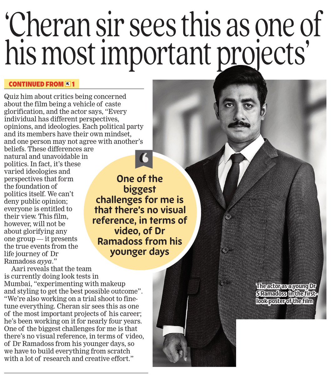 ursniresh's tweet image. #AariArujunan will portray Dr S Ramadoss in an upcoming biopic of the veteran politician, which will be directed by Cheran. Titled Ayya – The Lion Of Tamil Nadu , the film will go on floors this September.
@Aariarujunan
