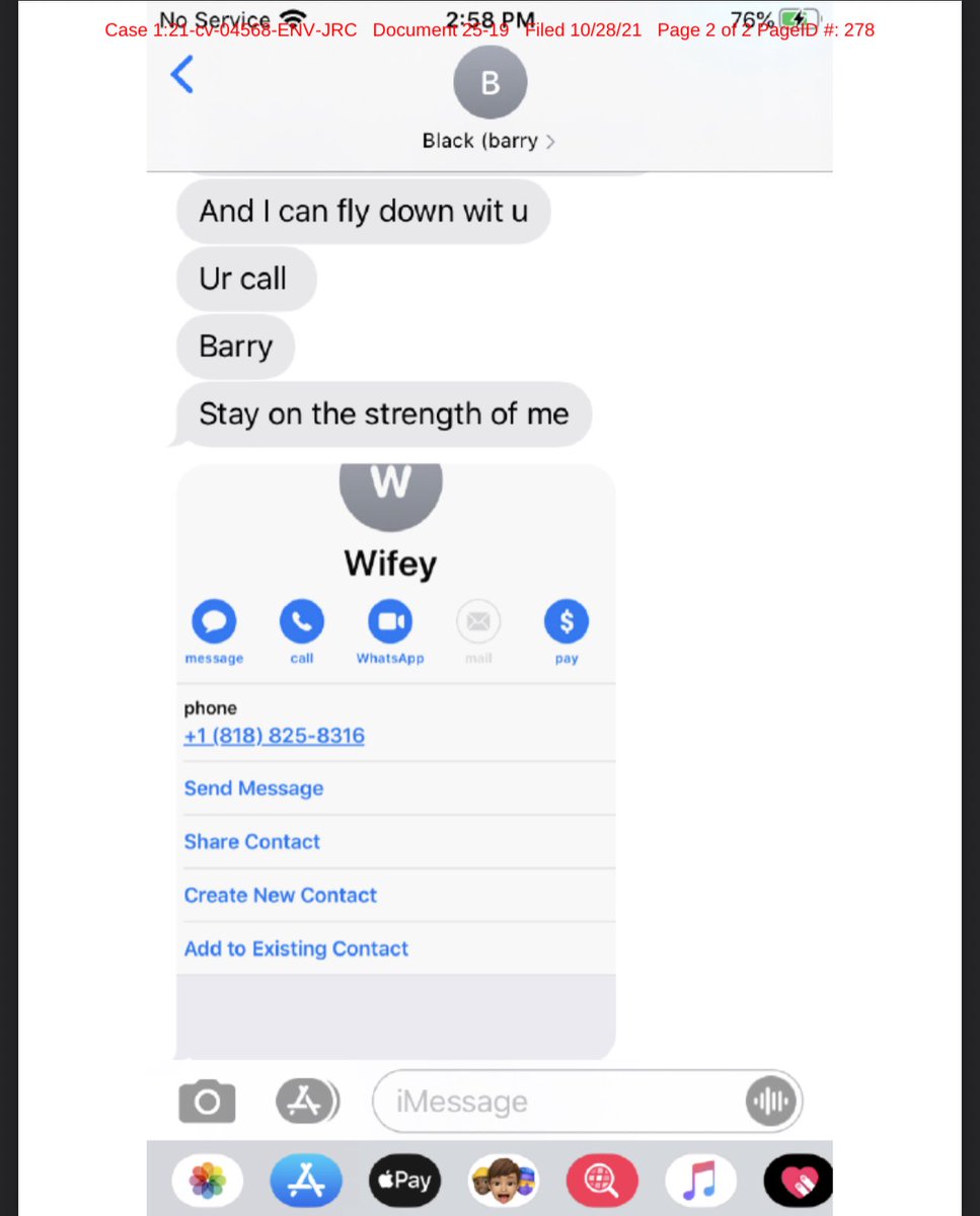 EXECUTIVEXMEDIA's tweet image. Exhibit of Nicki Minaj fan Black DMs has been filed as an exhibit in Jennifer Hough vs Nicki Minaj case due July 31.
“Wifey”