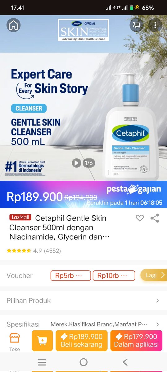 puas banget deh belanja di lazada pesta gajian Ada Diskon Brand Favorit aku dan masih banyak promo lainnya diskon s.d 250rb, voucher bonus s.d 500rb jadi hemat deh mantaaap!! 👍👍lazada.co.id/products/pdp-i…