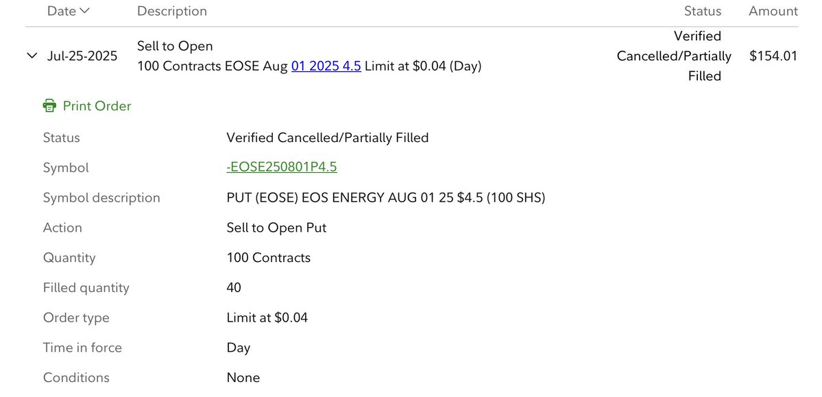 Selling4Premium's tweet image. Continuing with the "free money" trade on $EOSE ... was pissed that only 40/100 contracts got filled.
Will try again on Monday with a put-write trade for the remaining 60 contracts. Might go up in strike to 5 if they kill the premium at 4.5.