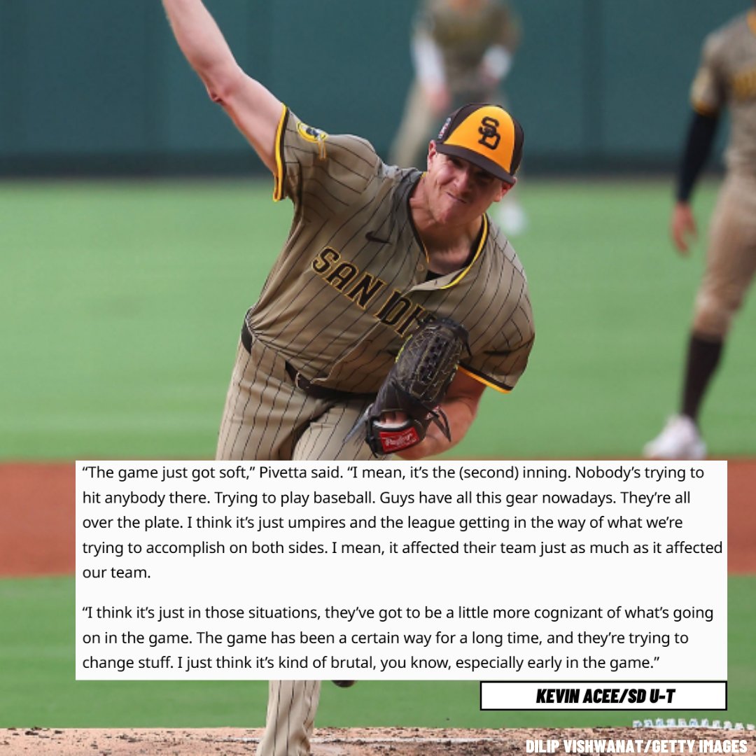 TalkingFriars's tweet image. Nick Pivetta on the umpires issuing warnings after he hit Willson Contreras last night: "The game just got soft"
(via @sdutKevinAcee)
sandiegouniontribune.com/2025/07/26/pad…
