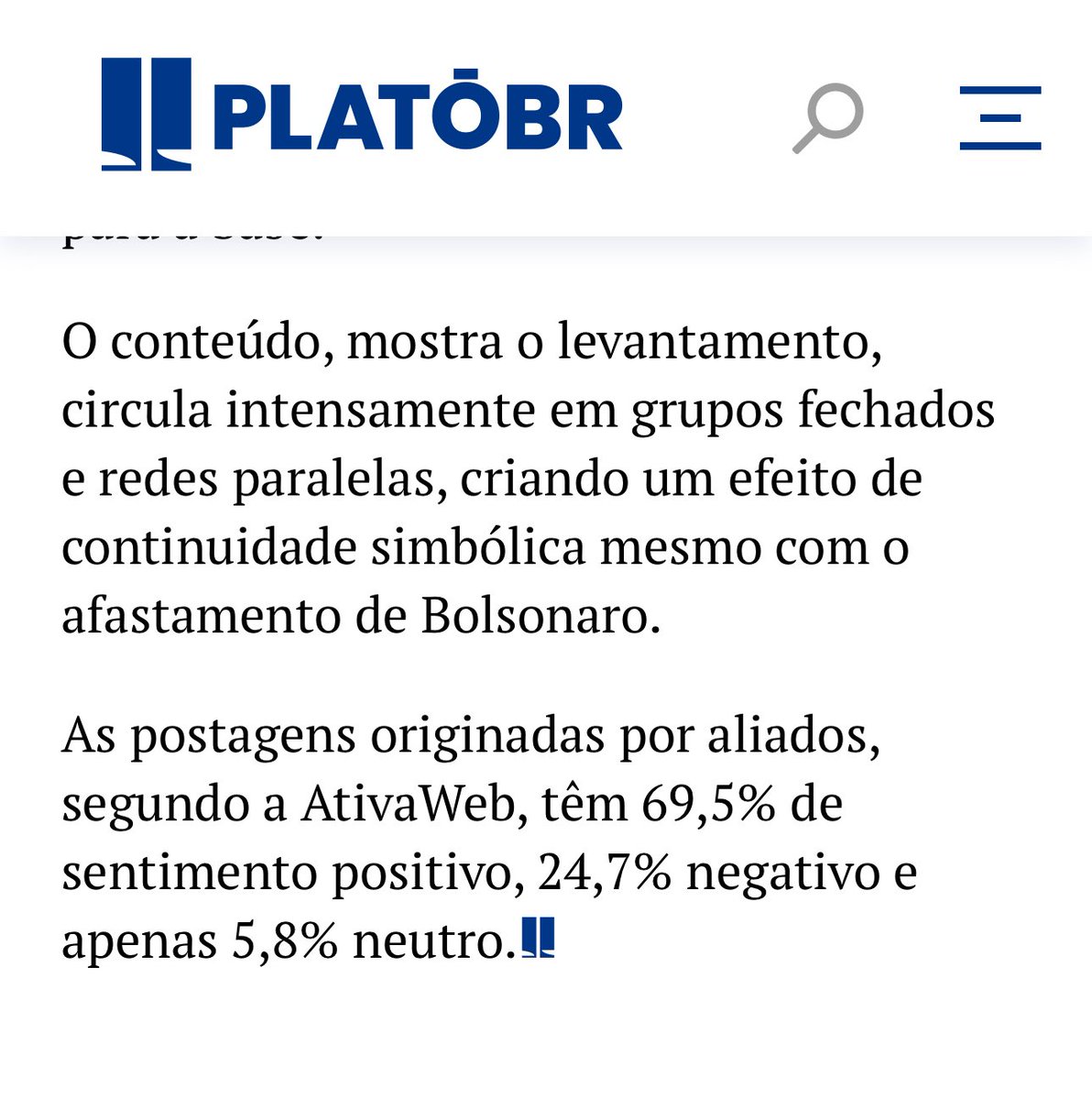 RoziSNews's tweet image. Então vamos lá aumentar o engajamento do Bolsonaro @jairbolsonaro compartilhando posts antigos 👍🏻
“Apesar de bloqueio de Moraes, Bolsonaro cresce nas redes
Mesmo proibido de acessar redes sociais, Bolsonaro aumentou número de seguidores e engajamento”
Platôbr