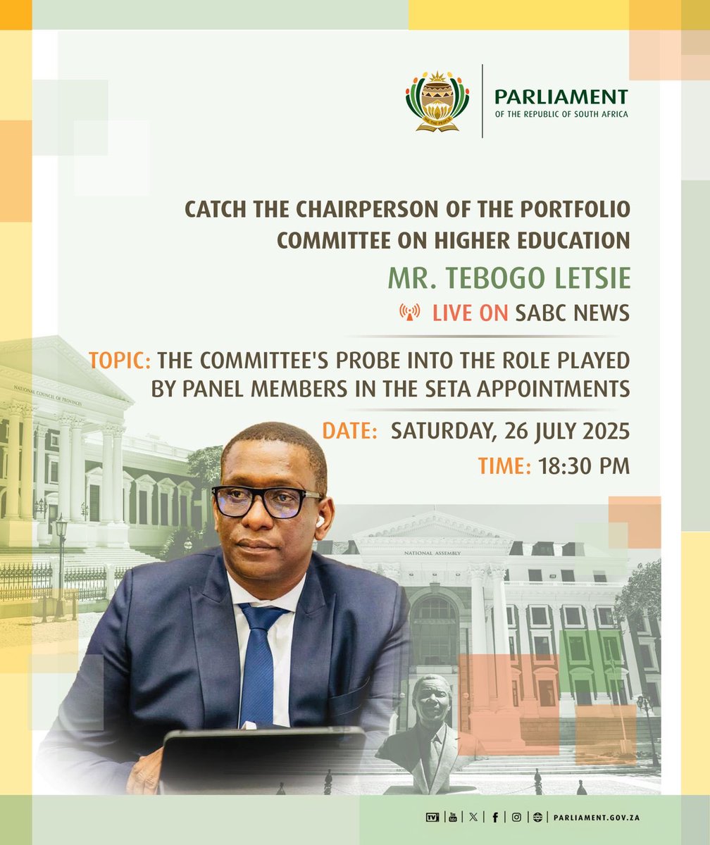 HealthSocClust's tweet image. Catch the Chairperson of the Portfolio Committee on Higher Education live on @SABCNews @ParliamentofRSA @EconoCluster @FinanceCluster @GovernanceClus1 @DefenceCluster @LetsieTebogo