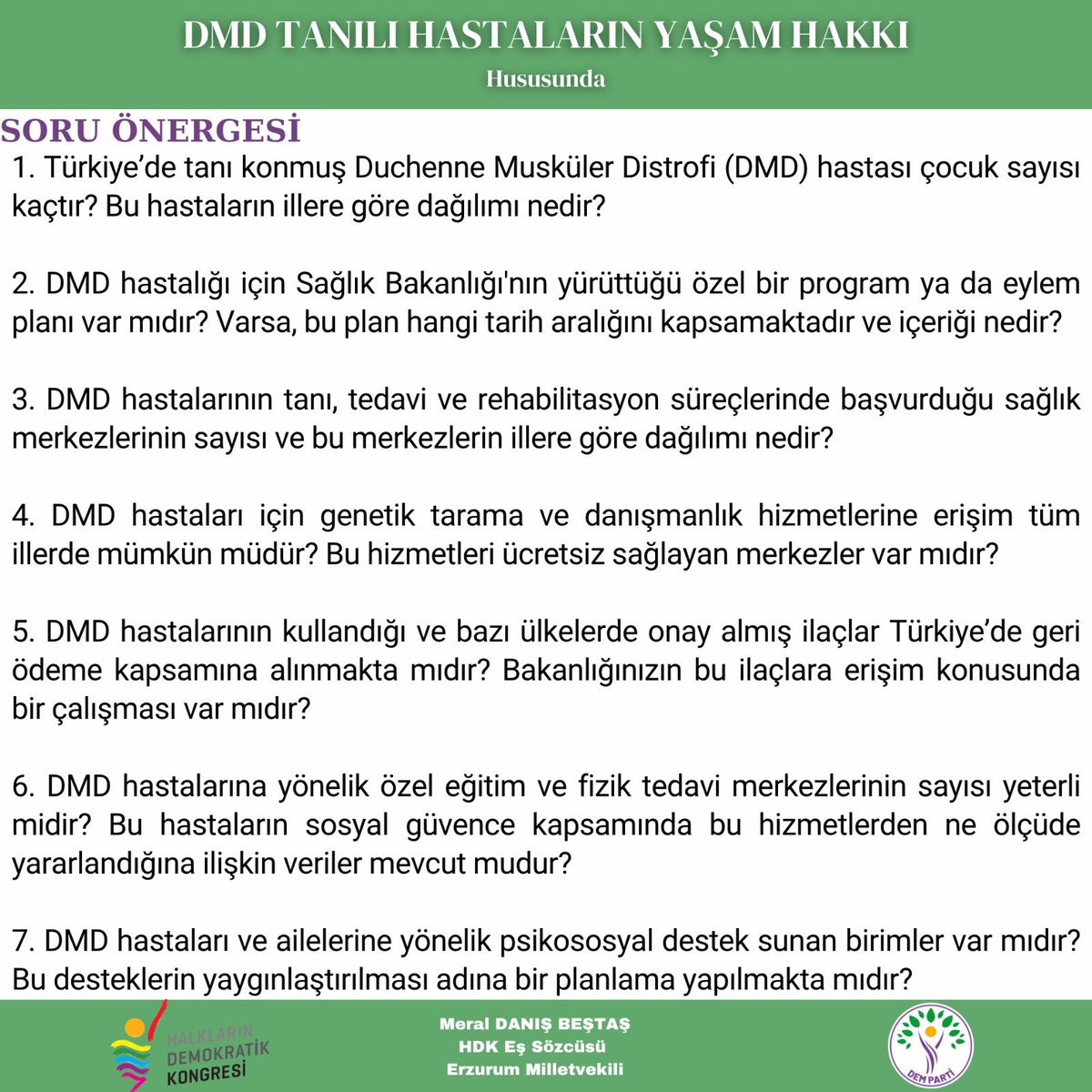 meraldanis's tweet image. DMD'li çocuklara yaşam umudu olan gen tedavisi çocukların yaşam hakkını ve sosyal devlet ilkesini hiçe saymak pahasına halen devlet tarafından karşılanmıyor. Çünkü bu düzende bütçe; çocuğun yaşam hakkına yok!
Çocukların yaşamı tasarruf kalemi değildir! Konu ile ilgili yazılı…