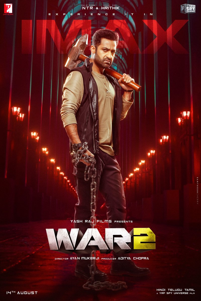 SanthoshCherrry's tweet image. Get ready for the Blast 🧨🔥
Experience the Man Of Masses @tarak9999 's Monstrous Most Anticipated Film #War2 IMAX Version poster 🙌
A @SanthoshCherrry design
#War2FromAug14
#ManOfMassesNTR
@iHrithik #AryanMukarji @yrf