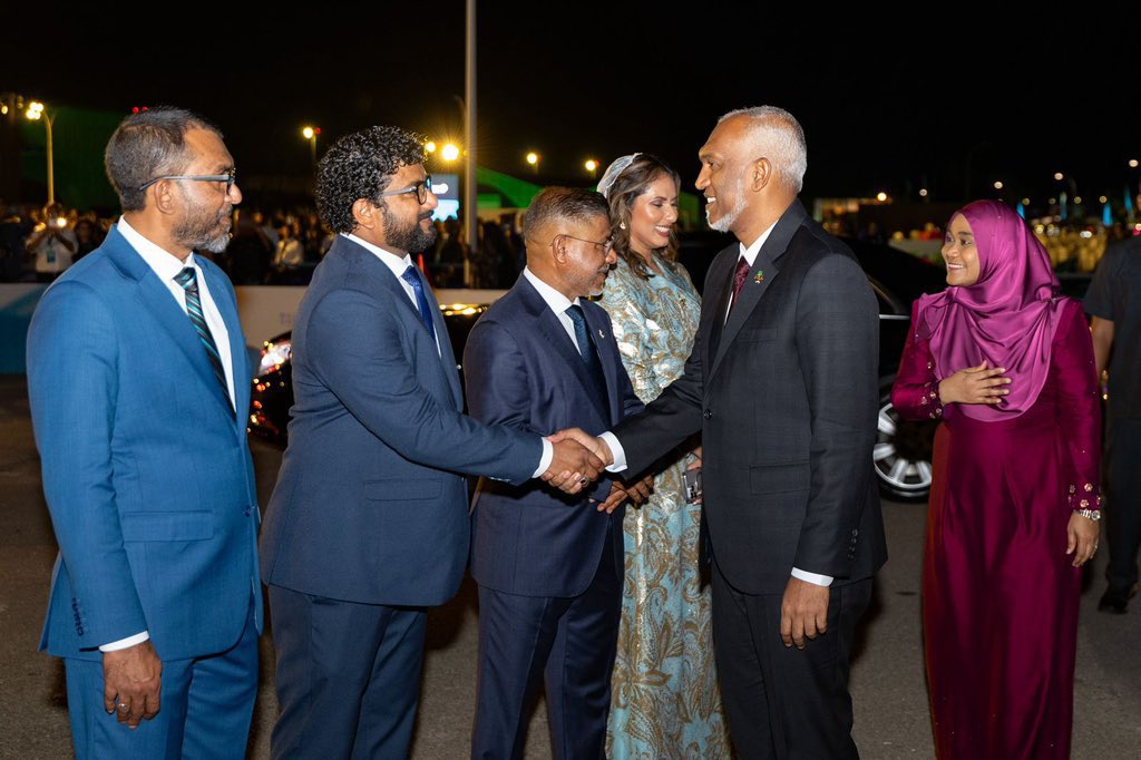 Azhart (@azhartu) on Twitter photo His Excellency, President Dr <a href="/MMuizzu/">Dr Mohamed Muizzu</a>, and the first lady, Madam <a href="/sajidhaamohamed/">First Lady Sajidha Mohamed</a> arrived at the Velana New Terminal Opening Ceremony as honored Chief Guest.
#DhiveheengeRaajje <a href="/VelanaAirport/">Velana Airport</a> His Excellency, President Dr <a href="/MMuizzu/">Dr Mohamed Muizzu</a>, and the first lady, Madam <a href="/sajidhaamohamed/">First Lady Sajidha Mohamed</a> arrived at the Velana New Terminal Opening Ceremony as honored Chief Guest.
#DhiveheengeRaajje <a href="/VelanaAirport/">Velana Airport</a>