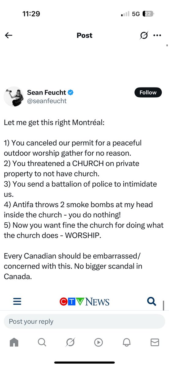 AriGoldkind's tweet image. @seanfeucht - I truly have no clue who you are. But your biggest mistake was being white, going to church, and not yelling “death to Jews”.
If you had said “music is Satan” at THEIR holy place and yelled “death to Jews”, you’d have been fine with the cops and antifa.