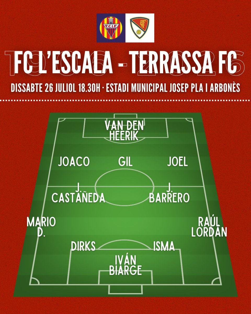 TerrassaFC's tweet image. πβπ’π‘ππ πππ π§ππ₯π₯ππ¦π¦π ππ βπ€ Aquest Γ©s el primer ONZE INICIAL #TERRASSISTA de #PRETEMPORADA!
π @FCLESCALAβ
π« ENTRADA GRATUΓTAβΌοΈ
π Estadi Municipal Josep Pla i ArbonΓ¨s de #Palafrugellβ
π«Ά 1οΈβ£2οΈβ£0οΈβ£ anys respectant la nostra histΓ²ria
π AMUNT #TERRASSA! π