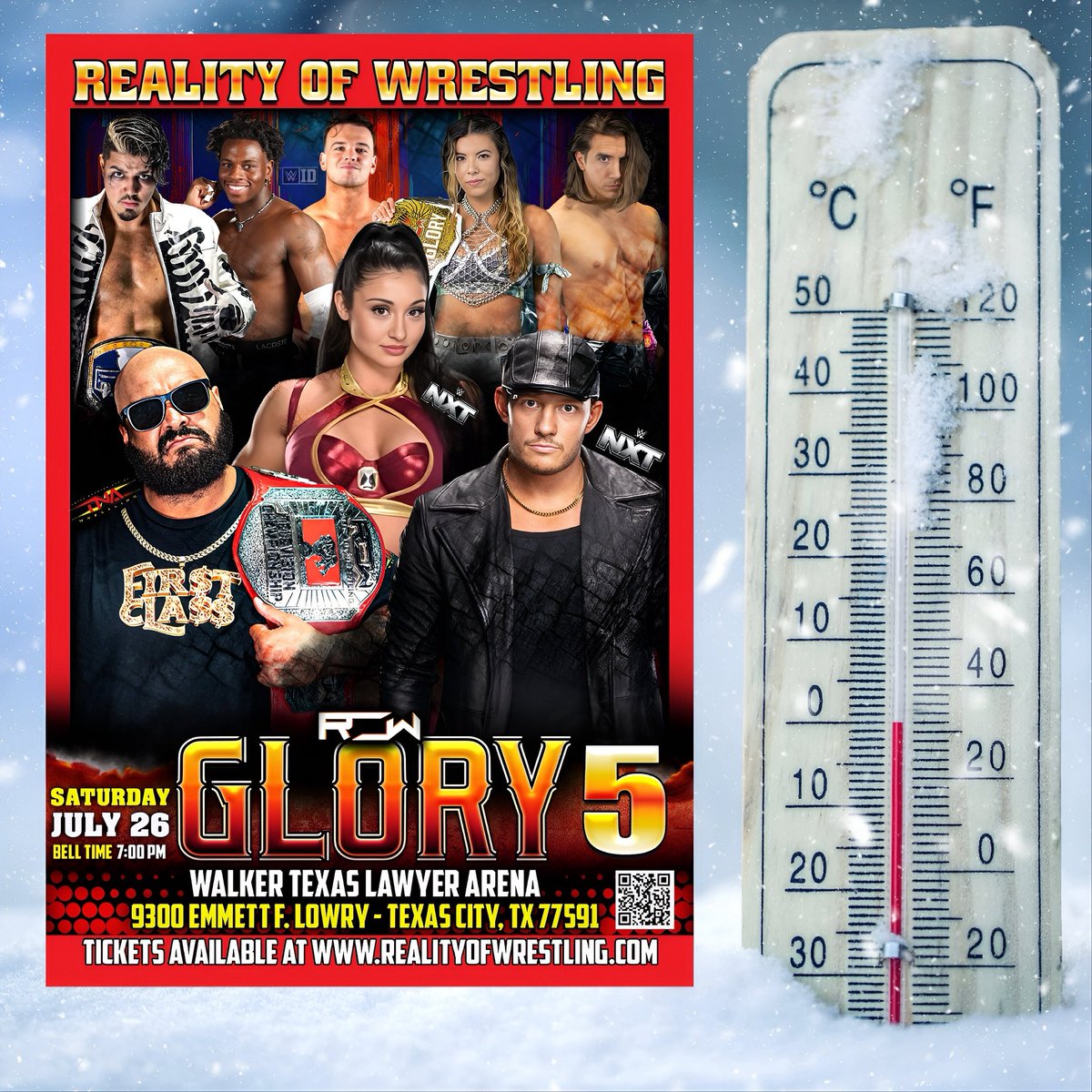 TheOfficialROW's tweet image. ❄️ VENUE UPDATE ❄️

The AC units have been fixed and it’s officially nice and COLD inside the Walker Texas Lawyer Arena for tonight’s event!

Come beat the heat and enjoy an action packed night of wrestling action!!! 

📍 9300 Emmett F Lowry Expy, Texas City, TX 77591
🎟️ Tickets…