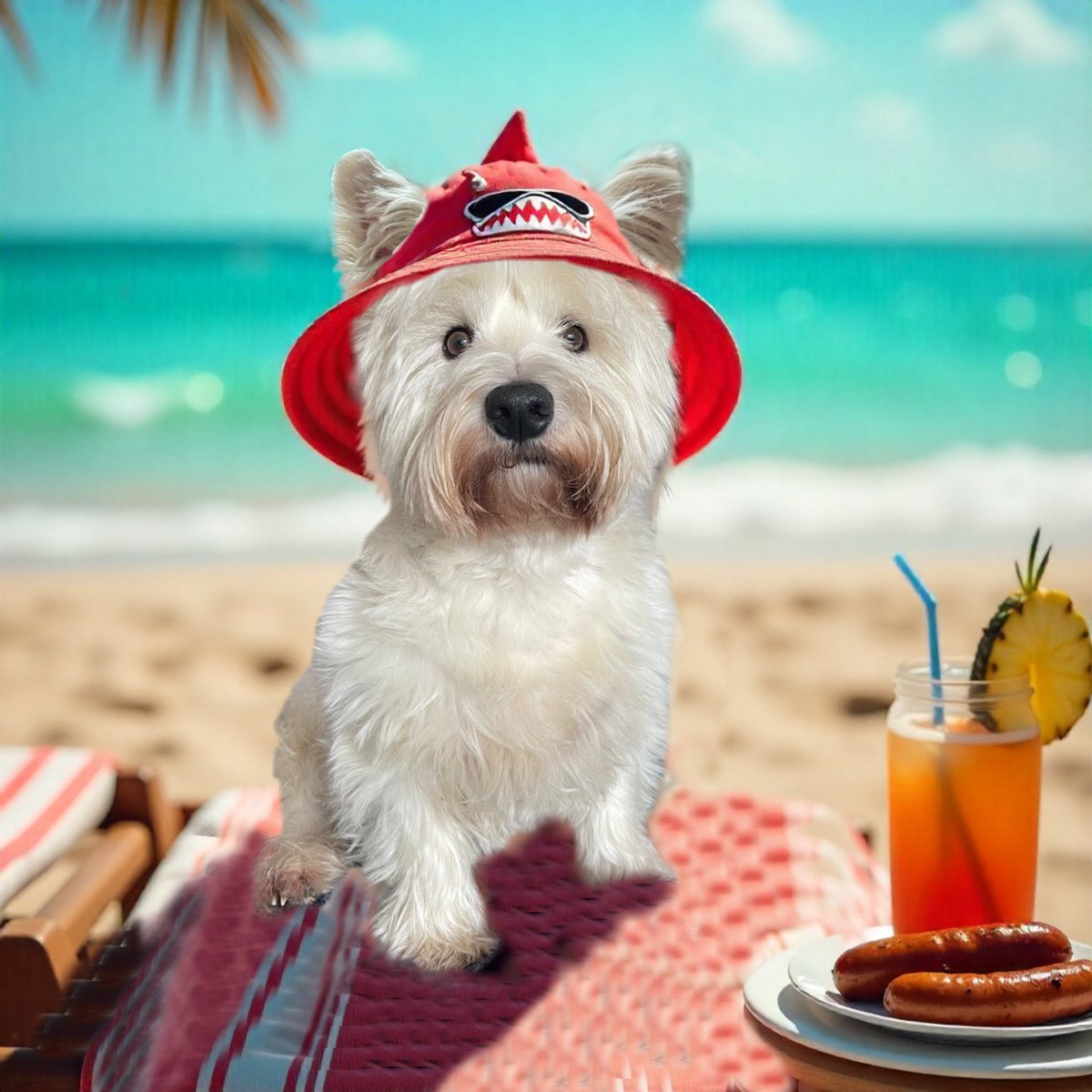 Iz jus gonna av a lickle sip ov dis an maybe a Sossidge or two off de bbq. Dey smell pawsome 😋 #zzst