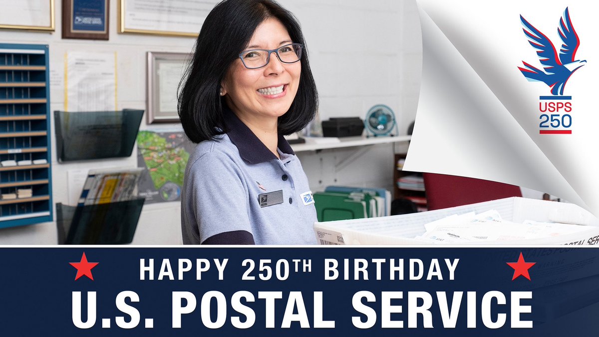 🎉📬 Happy 250th Anniversary, USPS! 🎉 For two and a half centuries, you have connected friends, families, and businesses across the world. You have delivered moments that matter. Thank you to the all the employees, past &amp; present, who are the reason for 250 years of successful