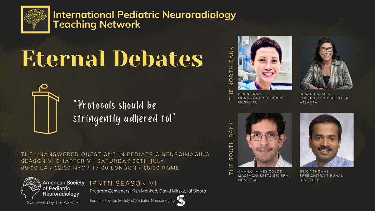 drmankad's tweet image. Where should the twain meet- short & simple or detailed & long?
Bane of our lives- what exactly is the standard protocol?
Let find the middle ground today with team @The_ASPNR & @spinacademics
Join here: us02web.zoom.us/webinar/regist…