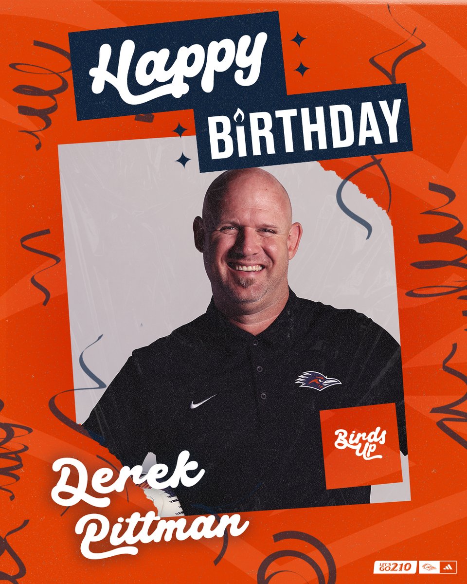 UTSAWSOC's tweet image. Wishing aHappy Birthday to our guy, Coach Derek Pittman!! 🥳🎉🎂

#BirdsUp🤙 | #UTSADNA | #LetsGo210