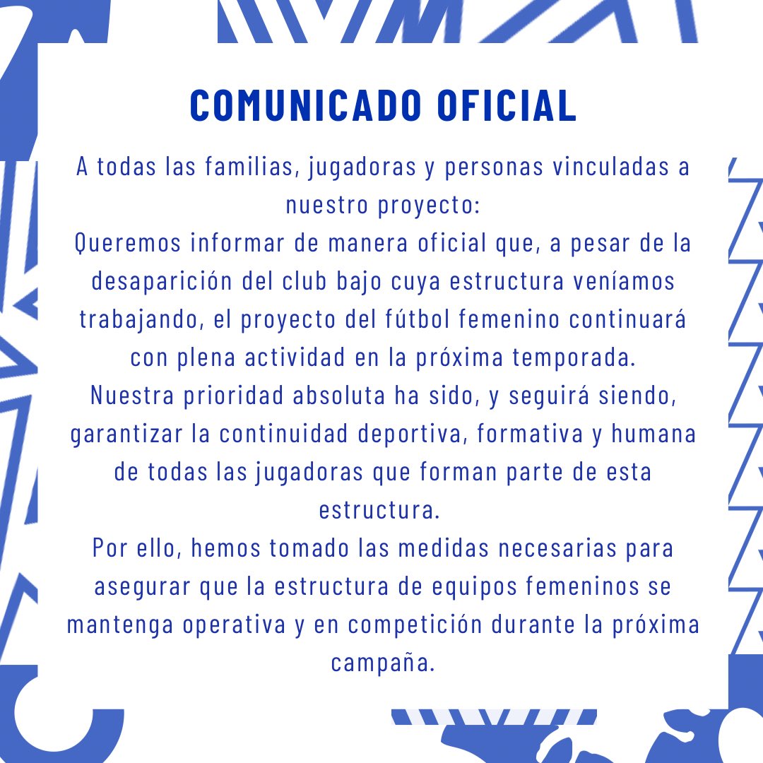 CanteraFemSFCD's tweet photo. 🔗💙 COMUNICADO OFICIAL https://t.co/sGEfXsWyEw