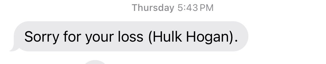 gregmparks's tweet image. As you can imagine, I’ve had a lot of friends and relatives who know about my wrestling fandom contact me about Hogan’s death. My aunt, however, wins for how she went about it
