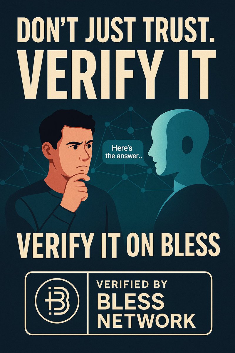 DexTsol's tweet image. The Internet Is Full of AI Content  But Can We Trust It?

Everywhere you scroll TikTok, X, YouTube, even Google AI is generating content nonstop.

Impressive? Yes.
But risky.

Because AI can sound smart and still be completely wrong.

That’s Why @theblessnetwork Exists.

Bless…