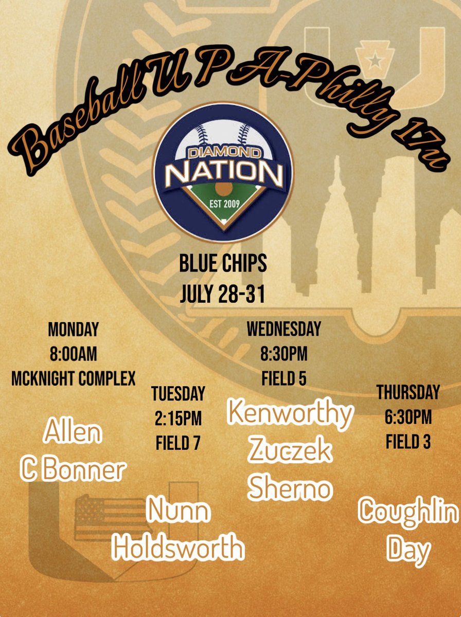 🚨 Pitching Rotation Alert 🚨
Baseball U PA-Philly 17U set for the next two events:

📍 St. Joe’s Team Camp
📍 Diamond Nation: Blue Chips

Rotation locked and ready. Let’s work. 💪⚾️ #BaseballU #UFam #PitchersSetTheTone