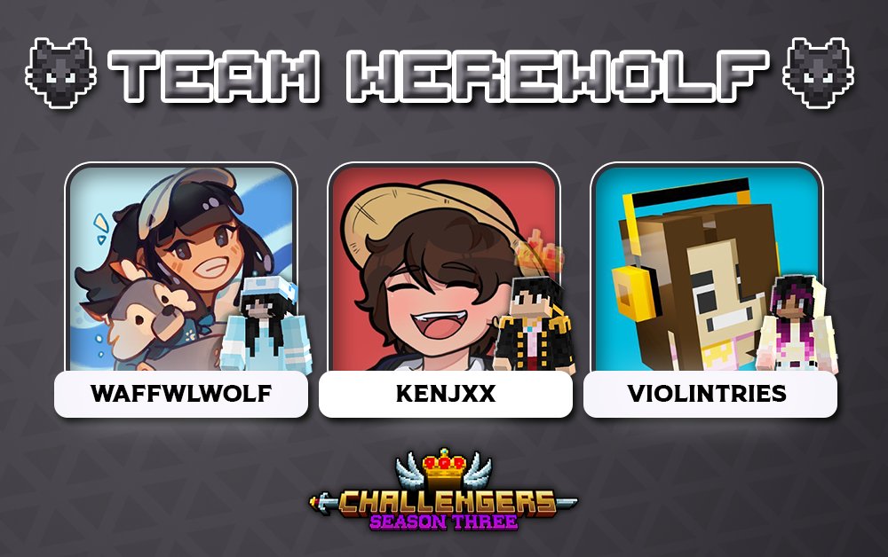 Challengers_SMP's tweet image. Bite first, howl later! Welcome in, Team Werewolf! 🐺

🔴 With @WaffwlWolf, @Kenjdx &amp;amp; @ViolineTries!

Catch them starting this August 1st for a whole month on Challengers Season 3! 👑