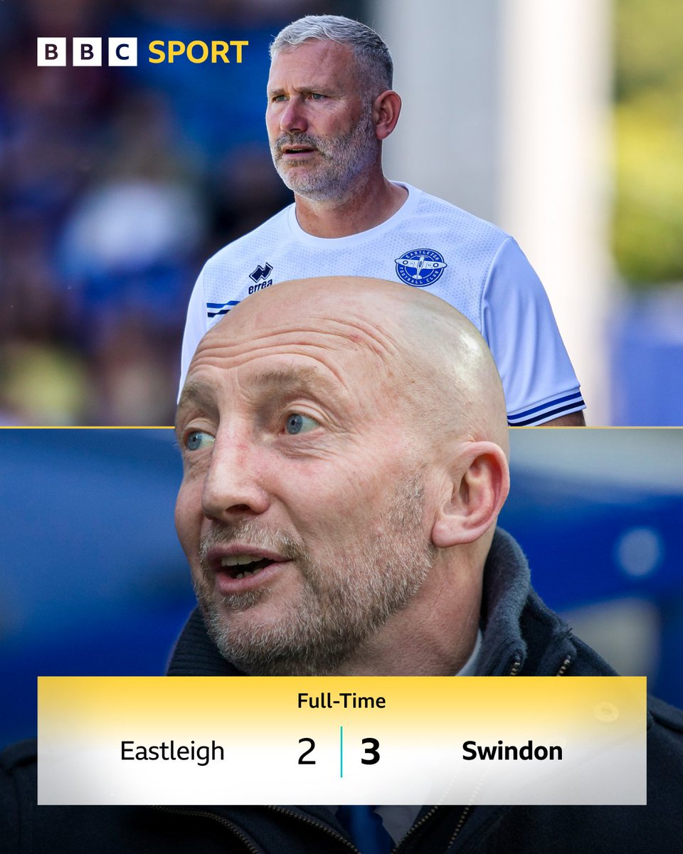 BBCWiltsSport's tweet image. 𝐅𝐔𝐋𝐋-𝐓𝐈𝐌𝐄: Eastleigh 2-3 Swindon Town
✅ Swindon wrap up pre-season with another win, unbeaten in all four fan-attended games and scoring 16 goals between them.
#STFC #BBCFootball
