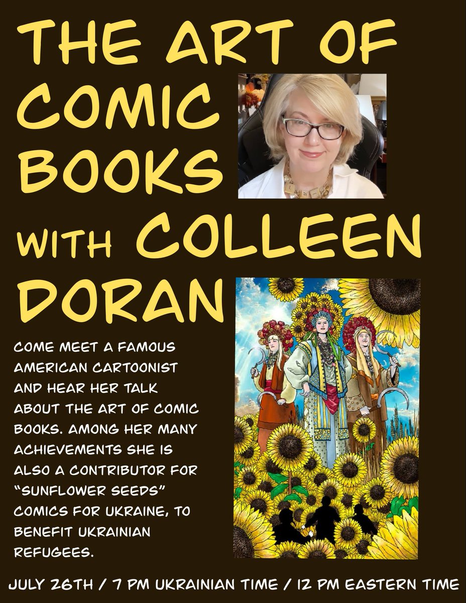 ColleenDoran's tweet image. I&apos;m speaking with Ukrainian kids interested in comics today, and have had the great privilege of teaching online classes - entirely free of charge - to kids in Greece, Italy, Syrian refugees, and more.

It&apos;s a great privilege to be able to return some of the goodness comics has…