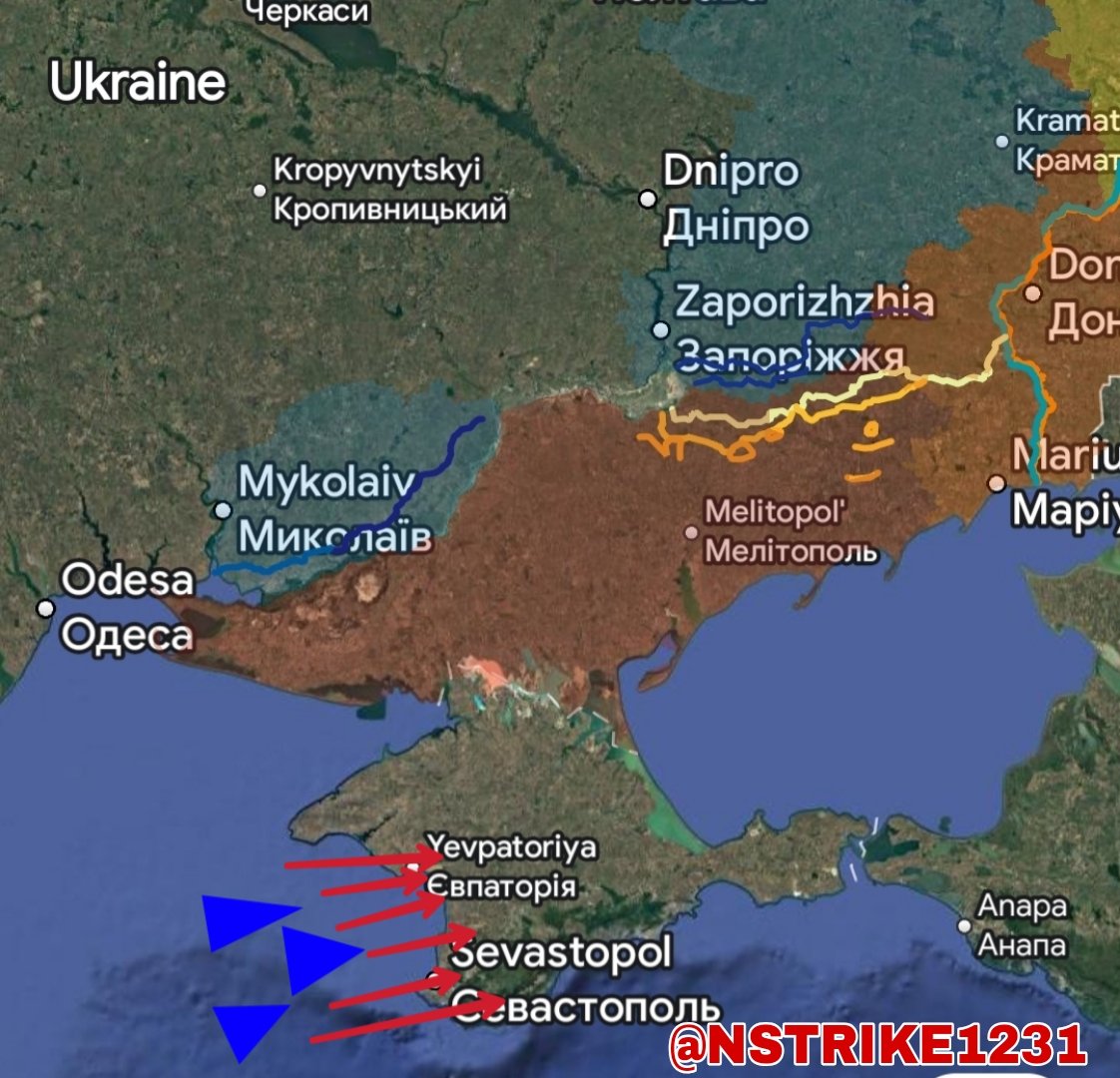 ‼️‼️‼️🇺🇦✈️ BREAKING - Simultaneously with the aerial drone strikes, Ukraine is currently launching attacks on Crimea’s eastern coastline using FPV drone-equipped naval drones. Ukrainian forces are targeting Russian air defense positions, radars, and electronic warfare systems