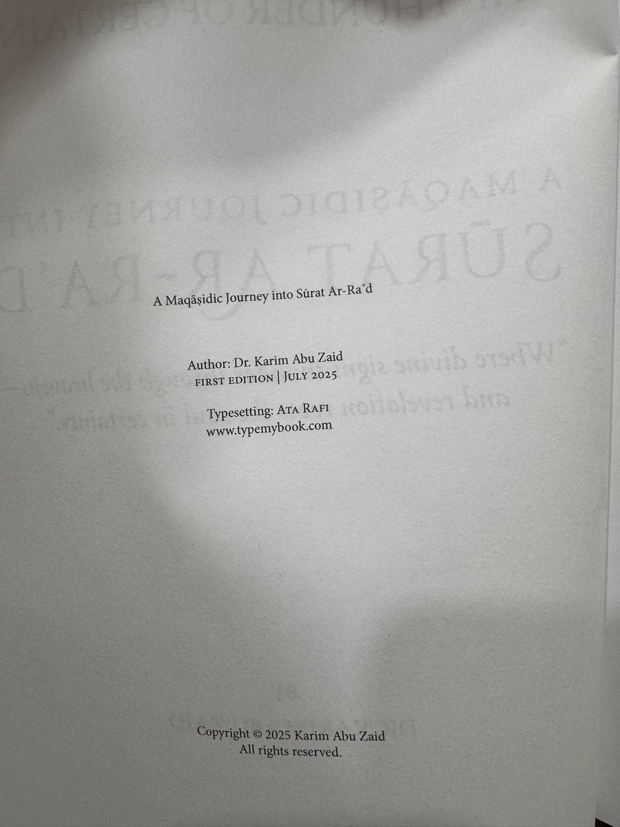 IbrahimAlkoobee's tweet image. A Maqāṣidic Journey into Sūrat Ar-Raʿd -
The Thunder of Certainty -
Dr. Karim AbuZaid
@karim_abuzaid