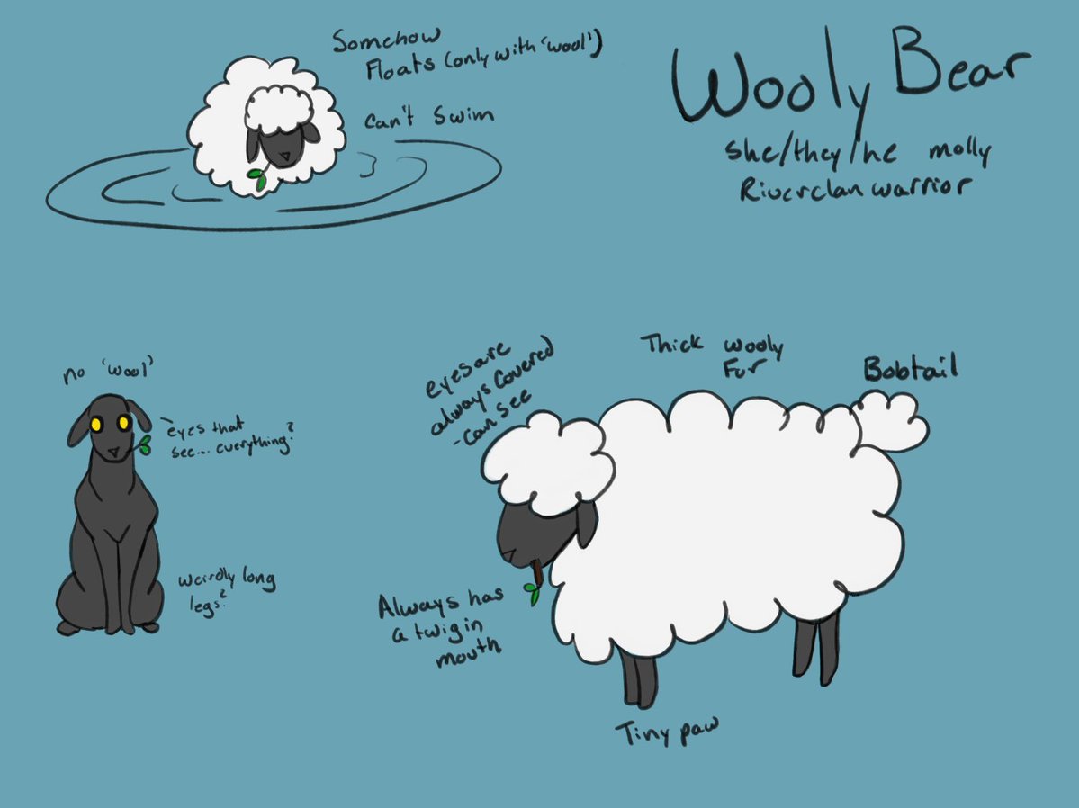 timeinaglass's tweet image. Bored at work and came up with a character I’d have in the #eggandfish universe by @exocynraku !
I imagine that when they don’t have wool they have a bad habit of walking straight into water and instantly sinking to the bottom