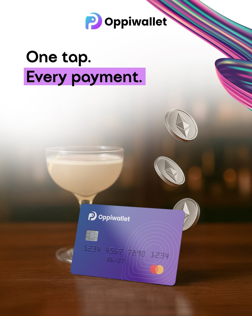 walletoppi's tweet image. Can your wallet do this? 🤔💳

Spend ETH at a bar.
Pay for flights with USDT.
Track it all instantly.

That’s Oppi Wallet.

#OppiWallet #CryptoTools #NextGenFinance