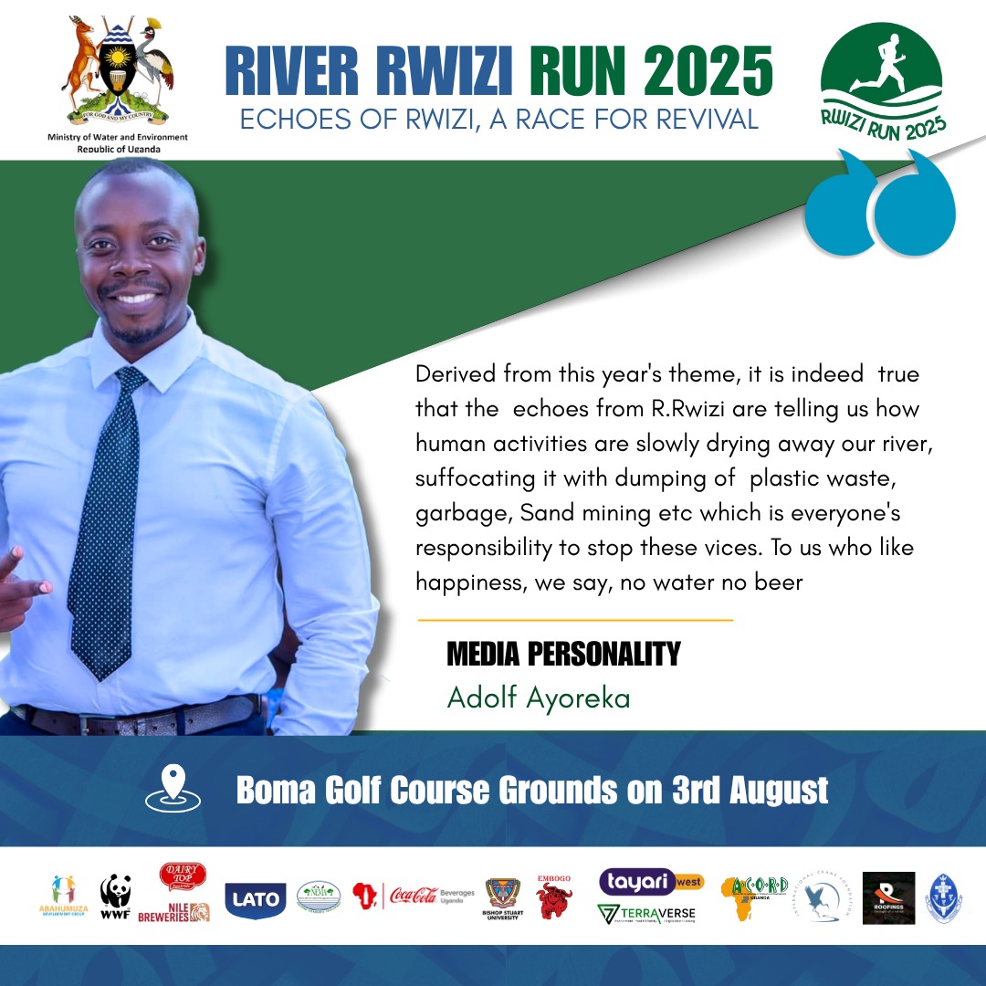 Adolf Ayoreka (@adolf4shizo) on Twitter photo On 03rd August let's be at Golf course and run for this noble cause, when R Rwizi sneezes, the whole of western Uganda catches flue. Let's protect our river for more generations to come. <a href="/WWFUganda/">WWF Uganda</a> On 03rd August let's be at Golf course and run for this noble cause, when R Rwizi sneezes, the whole of western Uganda catches flue. Let's protect our river for more generations to come. <a href="/WWFUganda/">WWF Uganda</a>