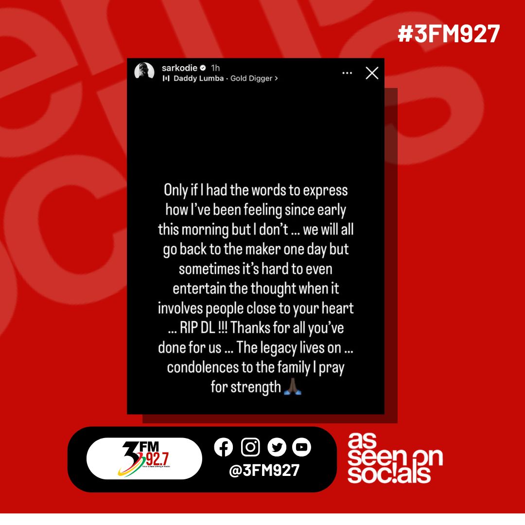 3fm927's tweet image. Daddy Lumba's legacy lives on, though his passing leaves us heartbroken 💔
RIP DL 🕊
Follow the 3FM 92.7 channel on WhatsApp:whatsapp.com/channel/0029Vb… for more updates
#3FM927 #asseenonsocialmedia