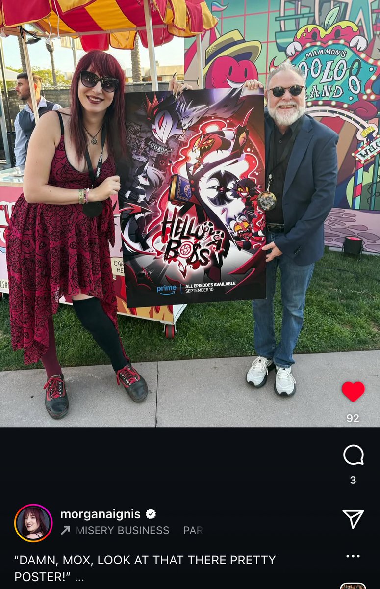 nesspenguin89's tweet image. Morgana and Richard repping the New HelluvaBoss poster 😈🔥
#Hellaverse #SallieMay #Moxxie #HelluvaBoss #SDCC2025