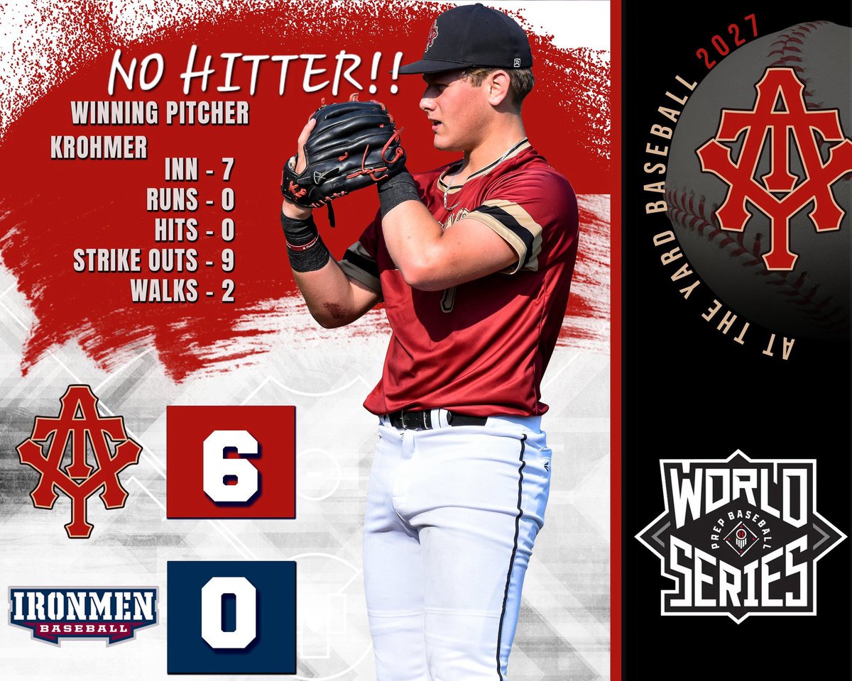 Austin Krohmer (@krohmeraustin) on Twitter photo Threw my first no hitter today.
7in
0H
0R
9SO
2BB
<a href="/PrepbaseballKY/">Prep Baseball Kentucky</a> <a href="/Aty_baseball/">At the Yard Baseball</a> <a href="/ATY2027/">At the Yard 2027</a> <a href="/AsburyBaseball/">Asbury U. Baseball</a> Threw my first no hitter today.
7in
0H
0R
9SO
2BB
<a href="/PrepbaseballKY/">Prep Baseball Kentucky</a> <a href="/Aty_baseball/">At the Yard Baseball</a> <a href="/ATY2027/">At the Yard 2027</a> <a href="/AsburyBaseball/">Asbury U. Baseball</a>