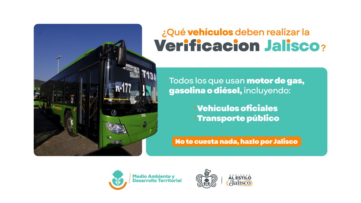 SemadetJal's tweet image. También el transporte público realiza la #VerificaciónJalisco.
Verifica tu vehículo y contribuye a mejorar la calidad del aire que respiramos.
📅 Agenda tu cita en: gobjal.mx/CitaVResponsab…