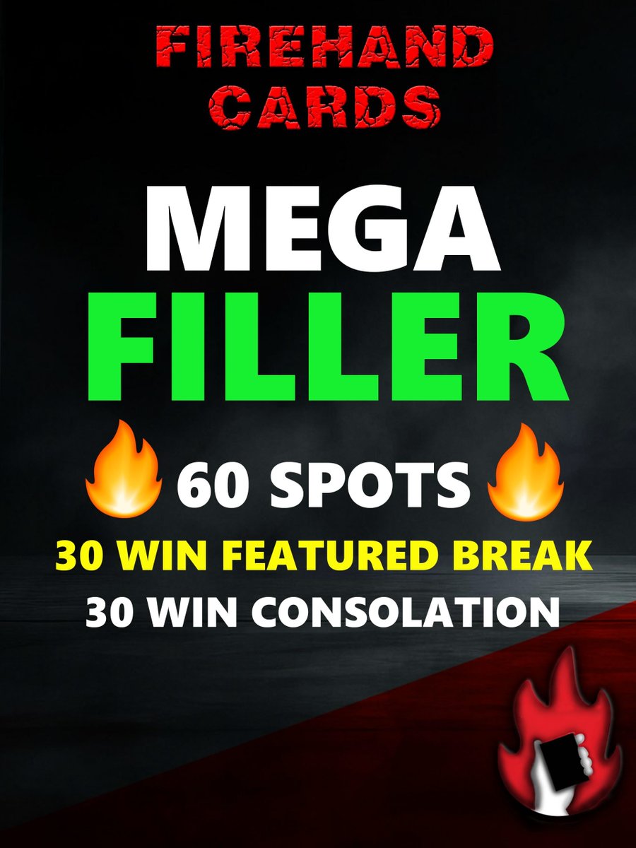 FireHandCards's tweet image. Ryan's back and today's Mega Filler includes Sunday 🏈 Mixer spots, NOIR 🏀, Topps Chrome ⚾️ and much more! Every spot purchased in the Mega Filler will get you a spot to a future break! No losers here! Two participants win $100 in store credit! Get your spots here:…