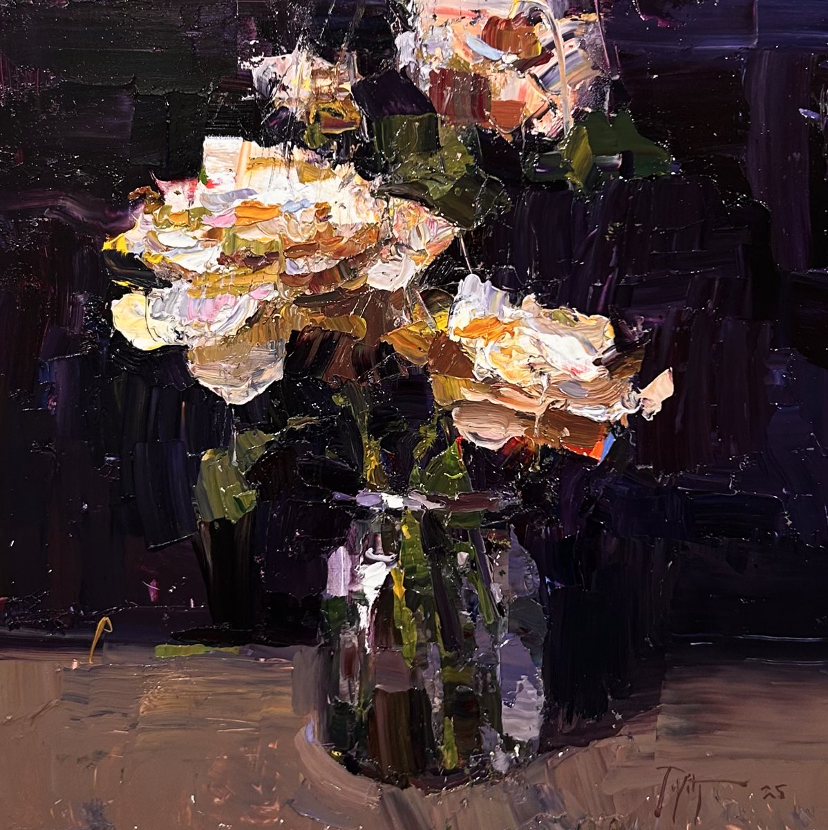 TadRetz's tweet image. &quot;Flowers in a Jar&quot; 12x12in. oil on board.