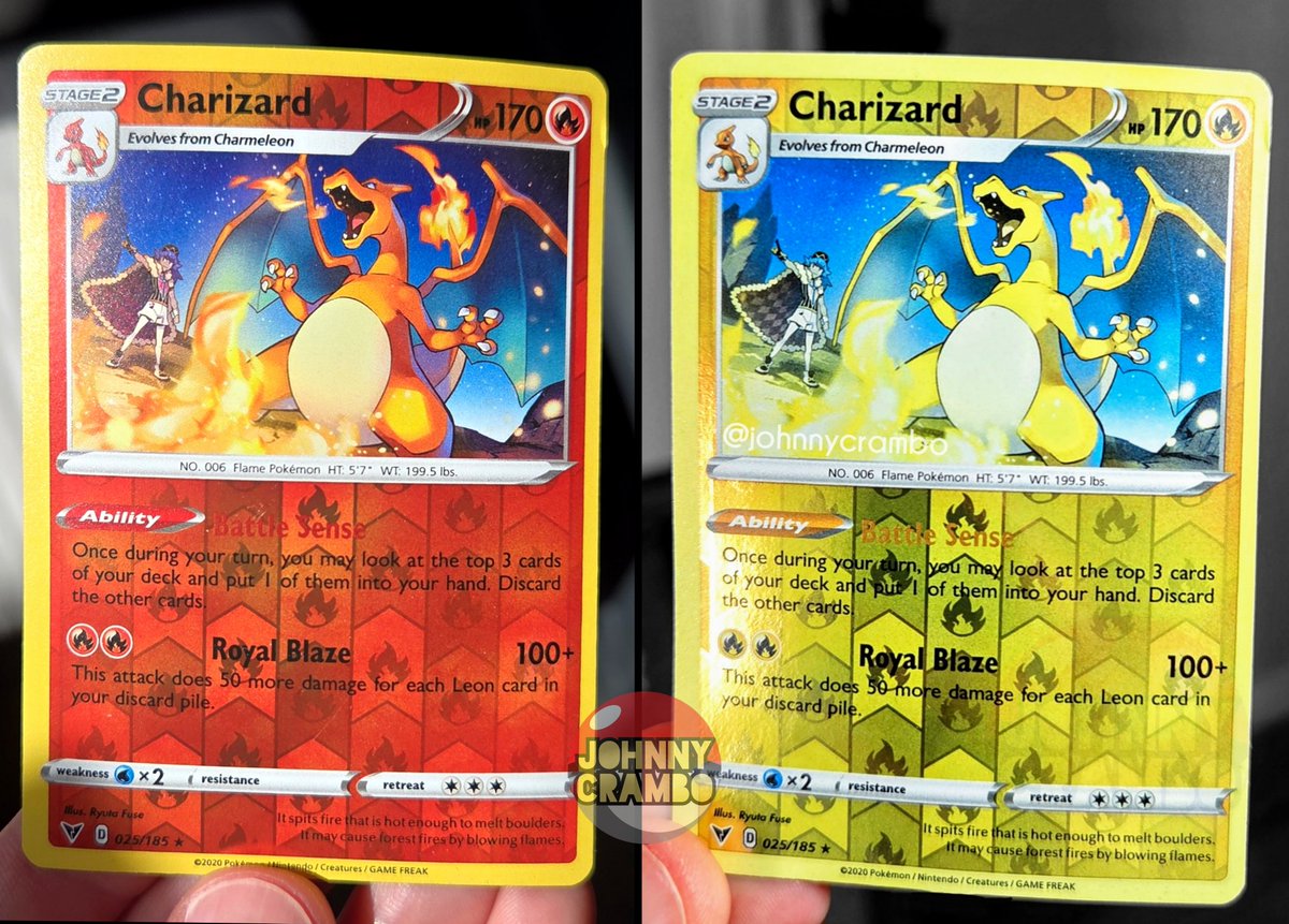 JohnnyCrambo's tweet image. Golden Charizard ✨ (Sun Bleached)