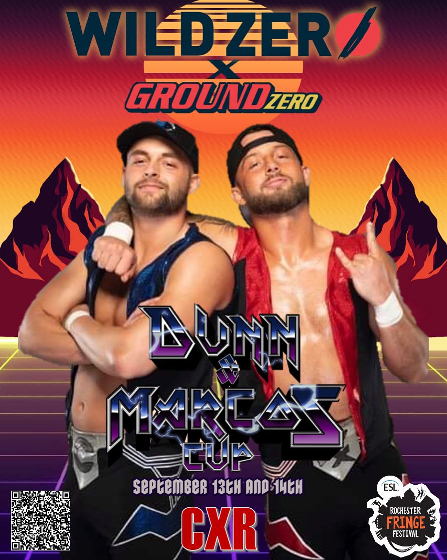 🚨 TALENT ANNOUNCEMENT 🚨 

CXR

Dunn and Marcos Cup - 10 Team Tag Tournament
📍 Rochester Fringe Festival - School of the Arts
📅 September 13th at 6p and 14th at 3p

rochesterfringe.com/tickets-and-sh…

#GroundZero #RespectTheCraft #WildZero #DunnAndMarcosCup #TagTeamTown