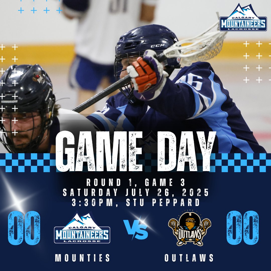 🥍Got the split on the road last weekend in no small part to some heroic effort, but now it's time to get persistent and consistent on home floor against a highly skilled Outlaws team. 🙌

Mounties Game Day Centre at srbmounties.ca/game-day-centr…. 

#mountiesfamily #laxfamily #gameday