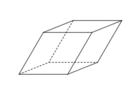 Un rhomboèdre est un solide dont toutes les faces sont des losanges. Puisqu'un carré est un cas particulier de losange, un cube est donc un cas particulier de rhomboèdre.