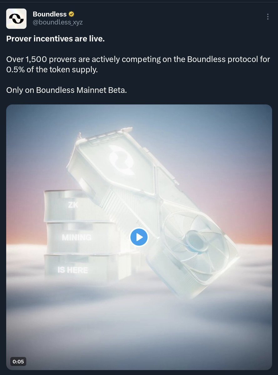 Olaayman19's tweet image. A quick question for @boundless_xyz @zksanca
The 0.5% allocated is it for only the prover runner or with participant for the signal week?
gBerry.