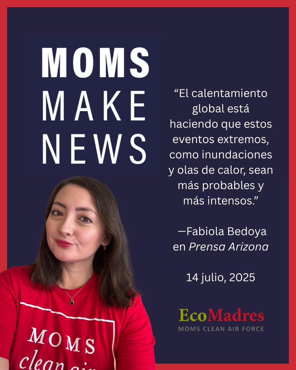 Nuestra organizadora de <a href="/ecomadres_/">EcoMadres</a>, Fabiola Bedoya, habló con @arizonaPrensa sobre el impacto del calor extremo en nuestras comunidades y la necesidad urgente de #acciónclimática.

Lee la entrevista completa aquí: prensaarizona.com/calor-extremo-…
