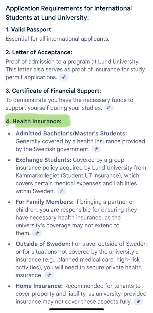 <a href="/psekk14/">พี่เสก🌹</a> <a href="/zeracuson/">zera</a> ยกตัวอย่างมหาลัยในสวีเดน 
Required documents 
ก่อนจะเข้ามหาลัย มันต้องมีประกันสุขภาพ